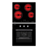 Pack Placa Vitrocerâmica 4 zonas e Forno Preto JOCEL