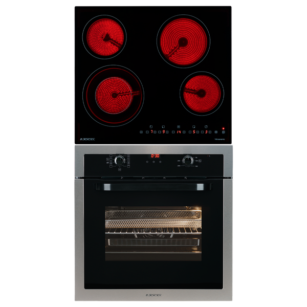Pack Placa Vitrocerâmica 4 zonas e Forno Preto JOCEL
